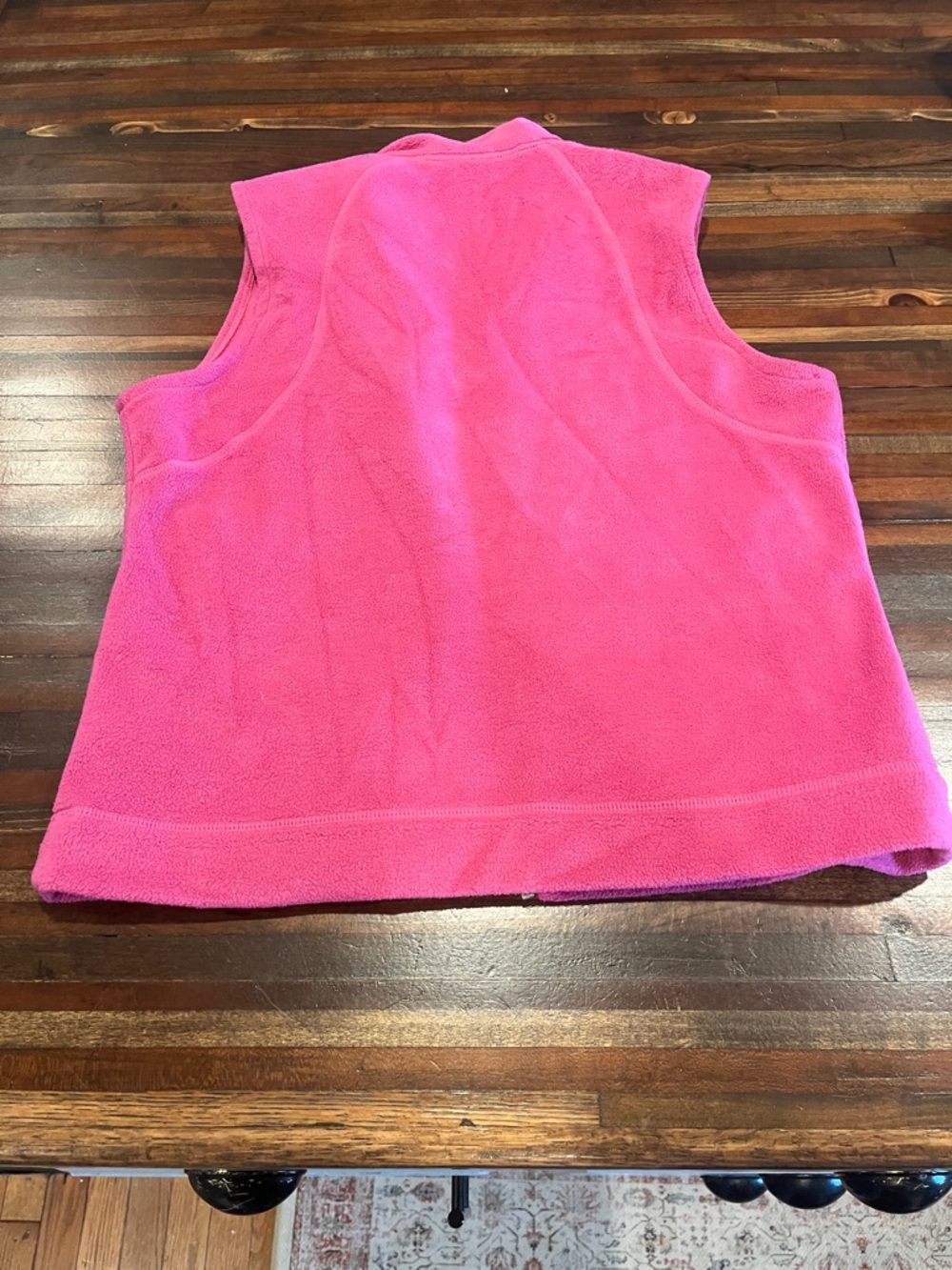 Columbia Bright Pink Fleece Vest with Light Contrast Collar - Picture 2 of 3
